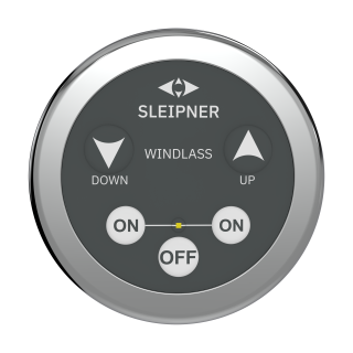 Rund kontrollpanel ankarspel grå