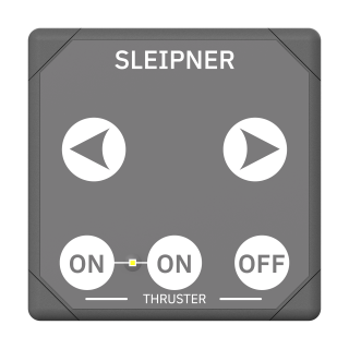 Product image of touch control thruster panel, rectangular grey design
